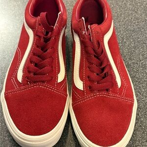 Vans Men's Red and White Sneakers
